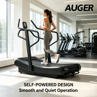 Caminadora Manual Curva Comercial con Resistencia Magnética, Manijas de Empuje y Pantalla LED para Entrenamiento HIIT en Gimnasio