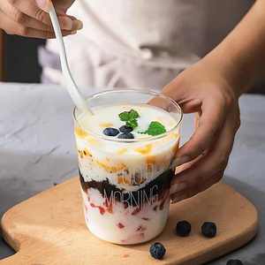 Taza de Vidrio para Desayuno, Café, Té, Leche, Yogur, Creativa, <span class=keywords><strong>con</strong></span> Diseño de <span class=keywords><strong>Buenos</strong></span> Días, 450 ml, Taza de Viaje - Product Image 3