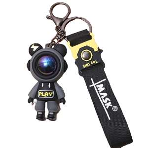 Custom 2D 3D Astronaut Keychain Cute <b>Cartoon</b> PVC Rubber Key <b>Ring</b> with UV Printing Business Gift Promotion Keychains - Product Image 3