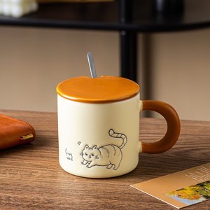 Taza <span class=keywords><strong>de</strong></span> Agua <span class=keywords><strong>de</strong></span> Cerámica <span class=keywords><strong>de</strong></span> Alta Calidad con <span class=keywords><strong>Diseño</strong></span> <span class=keywords><strong>de</strong></span> Pareja <span class=keywords><strong>de</strong></span> <span class=keywords><strong>Gatos</strong></span>, con Tapa y Cuchara, <span class=keywords><strong>Diseño</strong></span> <span class=keywords><strong>de</strong></span> Dibujos Animados, para Oficina o Regalo <span class=keywords><strong>de</strong></span> Café - Product Image 5