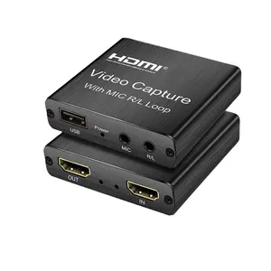 HD 1080P 4K HDMI Video Capture Card HDMI To USB 2.0 Video Capture Board Game Record Live Streaming Broadcast Local Loop Out mic