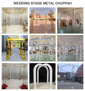 LEDA Wedding Events Hot Sale Round Metal Metal Wedding Pavilion <b>Gold</b> Stainless Steel <b>Backdrop</b> Arch - Product Image 5