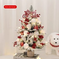 En gros, Mini sapin de Noël blanc en PVC de 60 cm, ensemble cadeau avec pendentifs pour arrangement DIY, pré-éclairé, pour maison, bureau, fenêtre, table, fabriqué en Chine