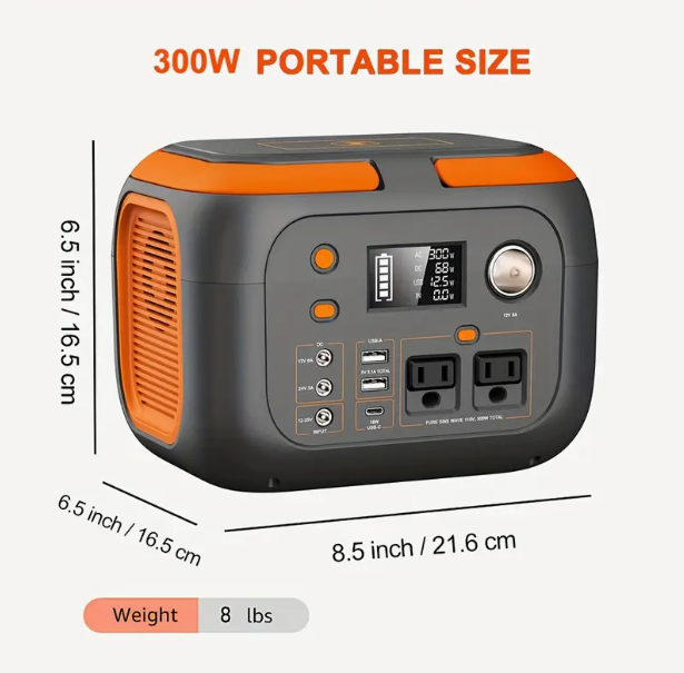 Portable Power Station with Solar Panels 300W 260WH Large Capacity Solar Power Generator Home Emergency