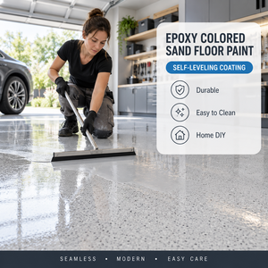 Peinture époxy autolissante colorée pour sols, haute performance, imperméable, revêtement époxy autolissant pour sols en sable coloré, OEM - Product Image 6