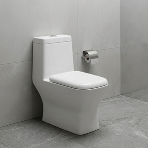 WC monobloc en céramique de style italien, en porcelaine blanche, à poser au sol, avec siphon - Product Image 4