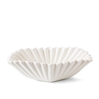 Grote capaciteit witte keramische fruit- en snack schaal, modern minimalistisch design voor voedseldecoratie