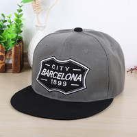 Casquette Snapback en toile style Hip Hop et sport, avec patch brodé Barcelone Amsterdam, visière plate, réglable, streetwear