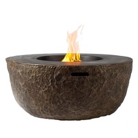 Brasero d'extérieur au gaz MgO de 42 pouces, propane 50000 BTU, design en béton, autoportant, table brasero décorative pour jardin
