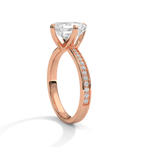 Romantic Emerald Cut Lab Grown <b>Diamond</b> <b>Ring</b> for Women VVS VS Clarity Rose Gold Engagement Jewelry Perfect Wedding Gift - Product Image 3