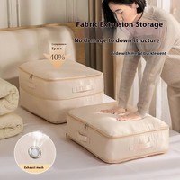 Nouveau Style économiser de l'espace respirant étanche à l'humidité compressible tissu couette couverture sacs de rangement couvre-lit organisateur avec fermeture éclair