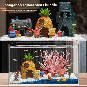 Adorno de Resina para Acuario <span class=keywords><strong>Casa</strong></span> de <span class=keywords><strong>Piña</strong></span> de <span class=keywords><strong>Bob</strong></span> <span class=keywords><strong>Esponja</strong></span>, Set Completo con Escondite y Decoración - Product Image 2