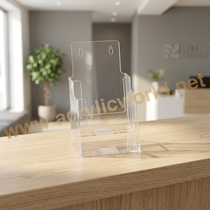 2-Tier Acrylic <b>Wall</b> Mounted Brochure Holder A5 Desktop Acrylic Brochure Holder - Product Image 2