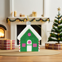 Sculpture d'arbre de Noël de maison en résine artificielle écologique faite à la main personnalisée ornement pendentif suspendu pour la décoration de la maison