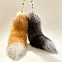 Porte-clés de voiture Followmee en véritable queue de renard surdimensionnée, accessoire de sac pour femme, mousqueton promotionnel, Halloween
