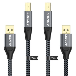 Câble de charge rapide SUNGUY 2M 3M en nylon tressé, câble de données USB, chargeur pour téléphone, ordinateur portable, utilisation en voiture - Product Image 1