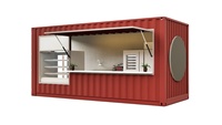Restaurant modulaire en conteneur maritime, bar de rue portable, café, maison préfabriquée en acier pour l'extérieur
