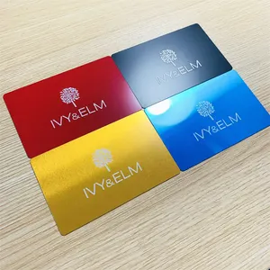 Özelleştirilmiş ucuz benzersiz tasarım baskı 0.45mm kalınlığında alüminyum çok renkli Metal kartlar
