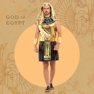 할로윈 파티 남자의 네이티브 사제 의상 PVC 후드 휴일 소스와 높은 국가 스타일 파라오 - Product Image 2