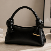 GORFIA Mini Sac à Main Bordeaux avec Poignée Nouée, Petit Sac à Bandoulière pour Femme en Cuir Souple, Sac à Main Tendance pour Mariage et Soirée, Sacoche Élégante pour Dames