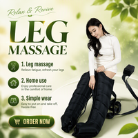 YK-2411 Masseur de jambes à compression d'air à 6 chambres rechargeable pour le soulagement des œdèmes lymphatiques, enveloppant, vente en gros d'usine OEM, sans fil, cadeau