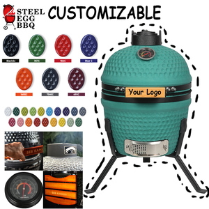 Parrilla Kamado de Cerámica Portátil SEB de 13 Pulgadas, Color Verde, Resistente al Calor, Ahumador de Carbón, Horno <span class=keywords><strong>Asador</strong></span> para Jardín y Hogar - Product Image 5