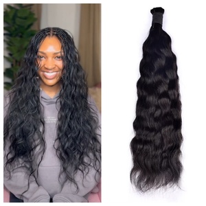 KAMA Capelli Umani Vergini al 100% per <span class=keywords><strong>Trecce</strong></span> Boho all'Uncinetto, 100g, Estensioni per Capelli Naturali Non Trattati - Product Image 1