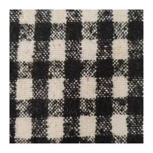 660g/m High quality European and American black white check coat Vintage 50wool suit jacket fabric