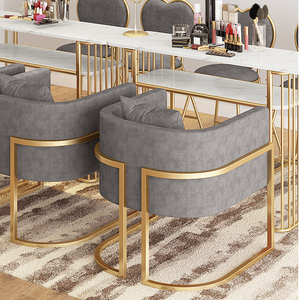 Mesa de Manicura de Mármol de Estilo Moderno y Económico para Salón de Belleza, Silla de Metal para Salón de Peluquería con Ventilador, Mesas de Uñas - Product Image 4