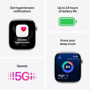 Per <span class=keywords><strong>Watch</strong></span> <span class=keywords><strong>Series</strong></span> 11 [<span class=keywords><strong>GPS</strong></span> + Cellular 42mm] Cassa in Alluminio Oro Rosa Cinturino Sportivo S/M Fitness Tracker Monitoraggio Salute Display Sempre Attivo - Product Image 2