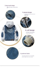 Vestes pour garçons personnalisées Printemps et automne Nouveaux vêtements pour enfants Veste en jean pour garçons Veste en jean à capuche Vêtements pour enfants - Product Image 6