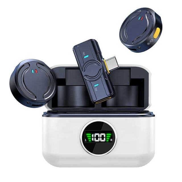 Q81 Wireless Condenser Button Microphone Live Stream Recording Noise Reduction Collar Lavalier Mic Desktop iPhone Android Cell