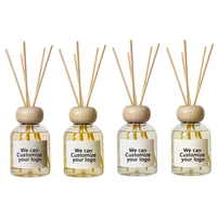 Bouteilles vides pour diffuseur d'arômes avec couvercles en bois, contenants parfumés rechargeables pour la décoration de la maison