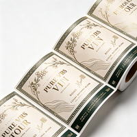 Étiquette autocollante en rouleau pour liqueur de fruits ECO, pour spiritueux aromatisés à la cerise, à la pêche et à la framboise