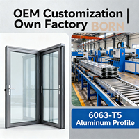 Source Factory Bulk Order French Grid Bars Double Glazed Heat Insulation Impact Resistant Aluminum Glass Casement Door