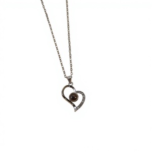 Collana con Cuore in Rame Personalizzata per Donne e Ragazze, Proiezione '<span class=keywords><strong>Ti</strong></span> <span class=keywords><strong>Amo</strong></span>' in 100 Lingue, Ciondolo Regalo - Product Image 6