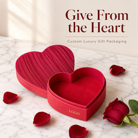 Boîte cadeau en cuir en forme de cœur personnalisée, couvercle en tissu plissé de luxe, intérieur en velours, emballage pour chocolats, bijoux, mariage, Saint-Valentin