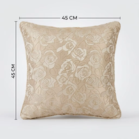 Housse de coussin en jacquard métallique rose délicat, motif floral tissé, pour la décoration intérieure – Meilleur prix