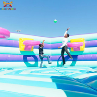 Terrain de jeu gonflable géant personnalisé pour l'extérieur, parcours d'obstacles, installation facile, enfants et adultes, matériau PVC, capacité de 100 personnes