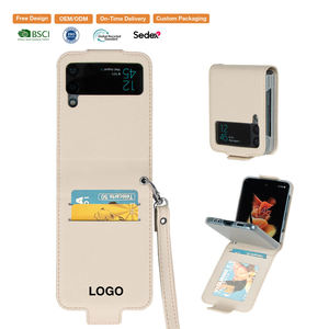 Funda Protectora de Cuero Personalizada para <span class=keywords><strong>Samsung</strong></span> <span class=keywords><strong>Galaxy</strong></span> Z Flip 6, con Tarjetero, Plegable - Product Image 1