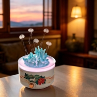 Diffuseur d'arômes créatif en forme de corail méduse 360 ml, 2 modes de pulvérisation, lumière LED 7 couleurs, brume froide, aromathérapie, huile essentielle