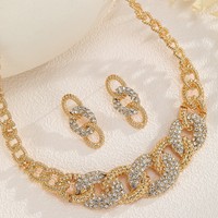 Parures de bijoux fantaisie, bijoux hip-hop exagérés, collier géométrique rétro court incrusté de diamants CCB