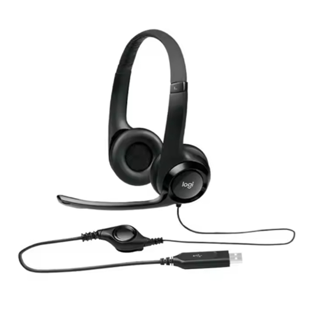 Original Logitech H390 Wired Headset Computer Gamer Headset With Noise Reduction Microphone USB Wired Electronics Headphones