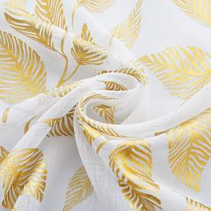 Stampa a caldo su misura foglia pressata argento e stella modello 75gsm tenda in Voile morbido <span class=keywords><strong>lino</strong></span> sottile <span class=keywords><strong>tende</strong></span> trasparenti - Product Image 1