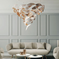 Villa Loft Salon Art Lustre Duplex Suspension Salle À Manger Chambre Aile Escalier En Verre Suspension