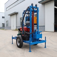 Machine de forage de puits d'eau 150m, plateforme hydraulique diesel avec niveleuse à pattes pour projets de déshydratation en construction