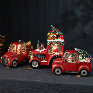 Nuevo Adorno Navideño <span class=keywords><strong>de</strong></span> Plástico Estilo Americano, Camión Rojo Vintage, Caja Musical, Bola <span class=keywords><strong>de</strong></span> <span class=keywords><strong>Cristal</strong></span> con <span class=keywords><strong>Nieve</strong></span> - Product Image 2