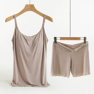 Soutien-gorge fixe ouvert sur le devant, ensemble de deux pièces pour femmes enceintes, <span class=keywords><strong>d</strong></span>ébardeur et short <span class=keywords><strong>d</strong></span>'<span class=keywords><strong>allaitement</strong></span> - Product Image 2