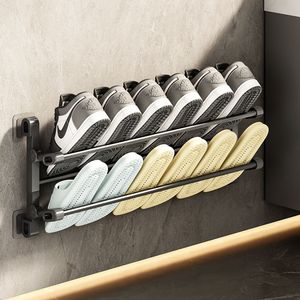 Folding <b>shoe</b> rack, wall-mounted, under-desk <b>storage</b> solution, simple multi-layer <b>shoe</b> rack for home use, ideal for dorm rooms - Product Image 4