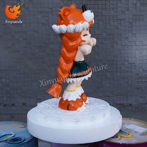 Sculpture en fibre de verre de fille tigre de dessin animé sur le thème de Harbin, ornement de réception touristique de la <span class=keywords><strong>ville</strong></span>, décoration de bloc sur le thème de la glace et de la neige - Product Image 4